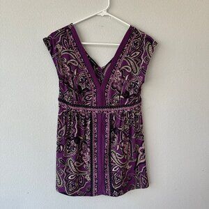 INC Purple Tank Blouse Medium